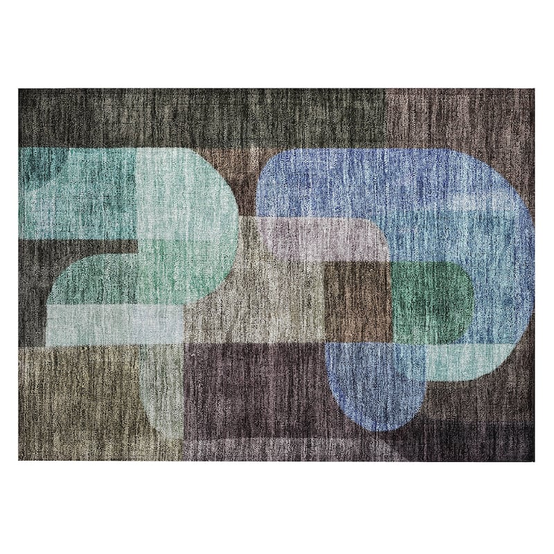 Machine Washable Indoor/ Outdoor Contemporary Deco Chantille Rug