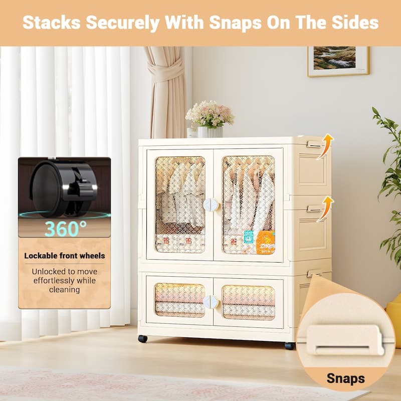Plastic Storage Bins Stackable Storage Containers With Doors