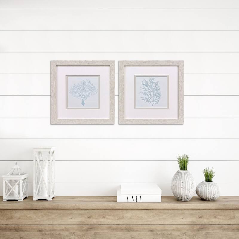 Paragon Soft Coral Framed Art - Set of 2 - 2-piece Set