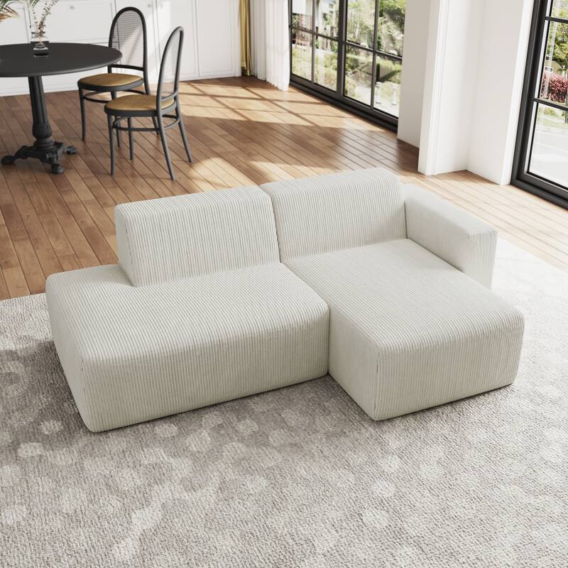 Oversized Corduroy Modular Sectional Fabric Sofa Set