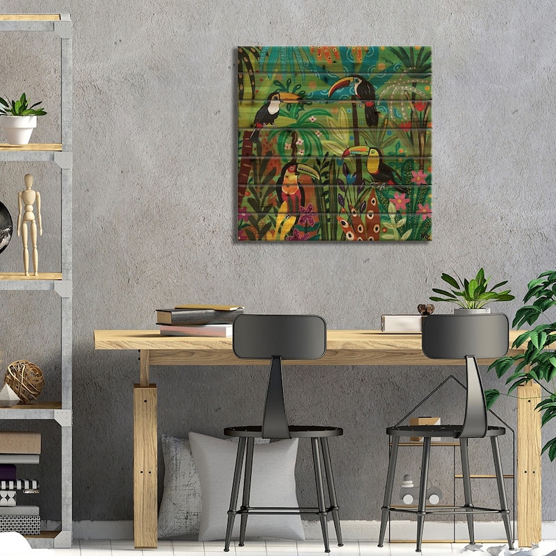 Summit Meeting Print On Wood by Magali Modoux - Multi-Color