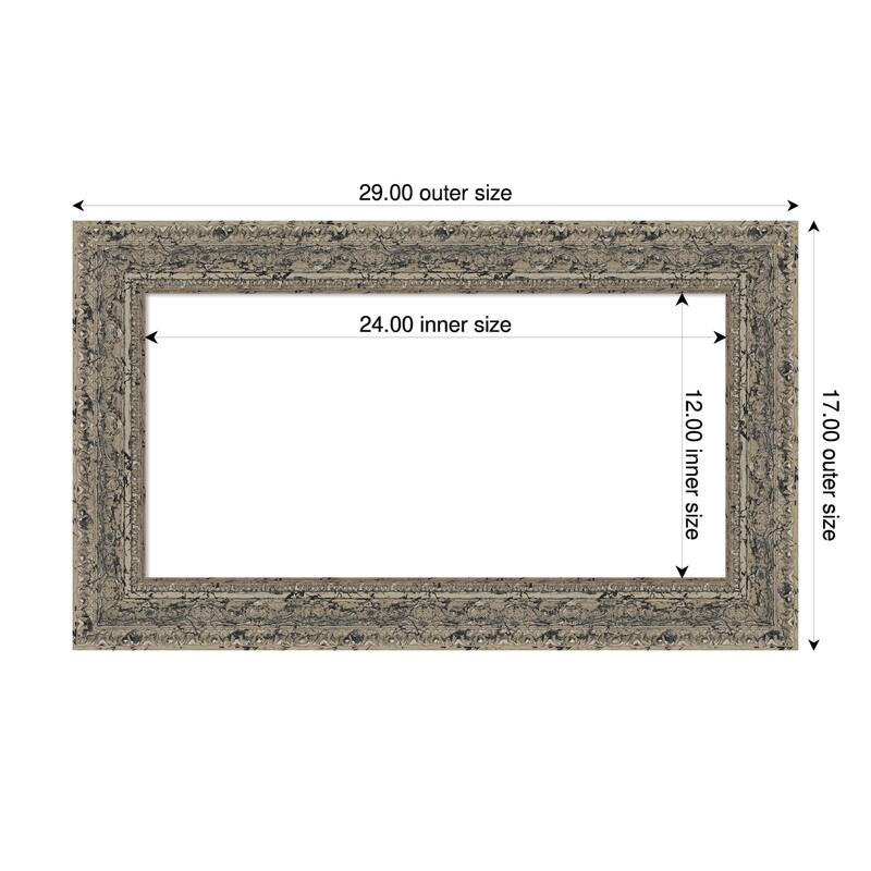 Attic Aged Framed Dry Erase Magnetic Board - 29 x 17 in - Attic Aged Silver