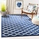 preview thumbnail 7 of 101, SAFAVIEH Handmade Chatham Carlota Modern Moroccan Wool Rug 3' x 5' - Dark Blue/Ivory - Rectangle