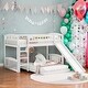 preview thumbnail 2 of 11, Multifunction Twin Over Twin Bunk Bed With Slide and Ladder,White