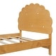 preview thumbnail 16 of 16, Walnut Wood Frame Twin Platform Bed with Cookie-Shaped