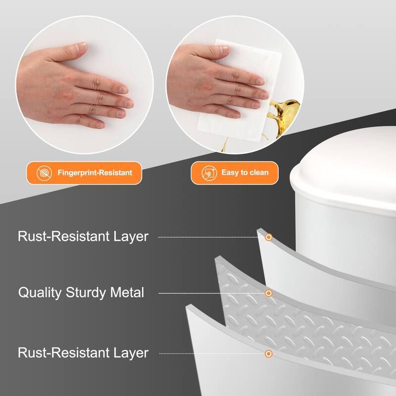 8 Gallon Slim Kitchen Trash Can, Step on Garbage Can