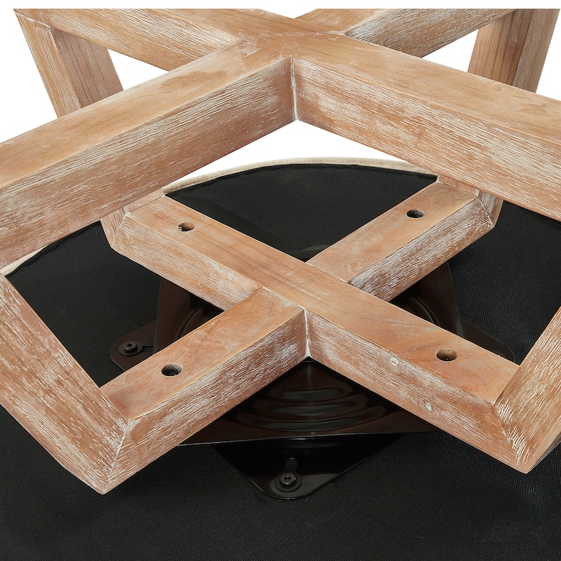 GDFStudio Swivel Accent Chair with Cross-shaped Wooden Base