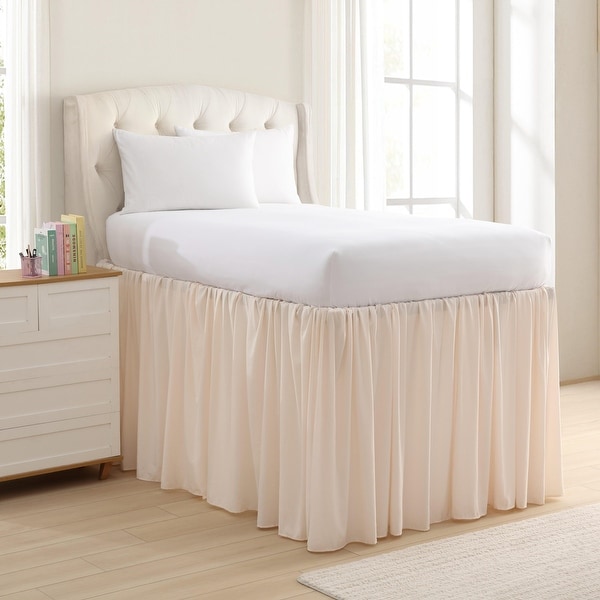 【LAURA ASHLEY】ベッドフレーム セミダブル クリーム スカート付 白 Laura Ashley Washed Solid Dorm Bedskirt - On Sale - Bed Bath