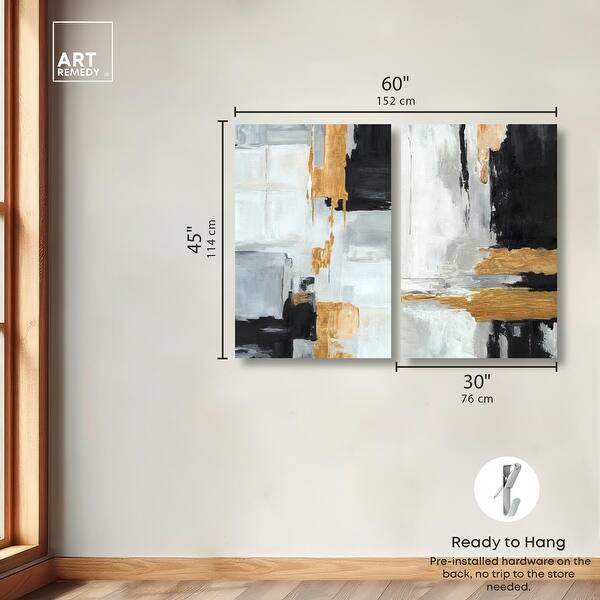 Balanced Gold Abstract Set Canvas Print By Remedy - Bed Bath & Beyond ...