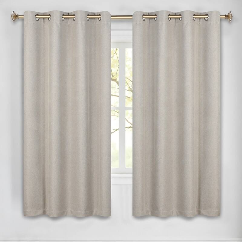 Superior Nyan 100% Blackout Grommet Curtains, Set of 2 Panels - 52" x63" - Oatmeal Beige