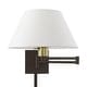 preview thumbnail 2 of 12, Livex Lighting 1-Light Off-White Shade Swing Arm Wall Lamp, 40039