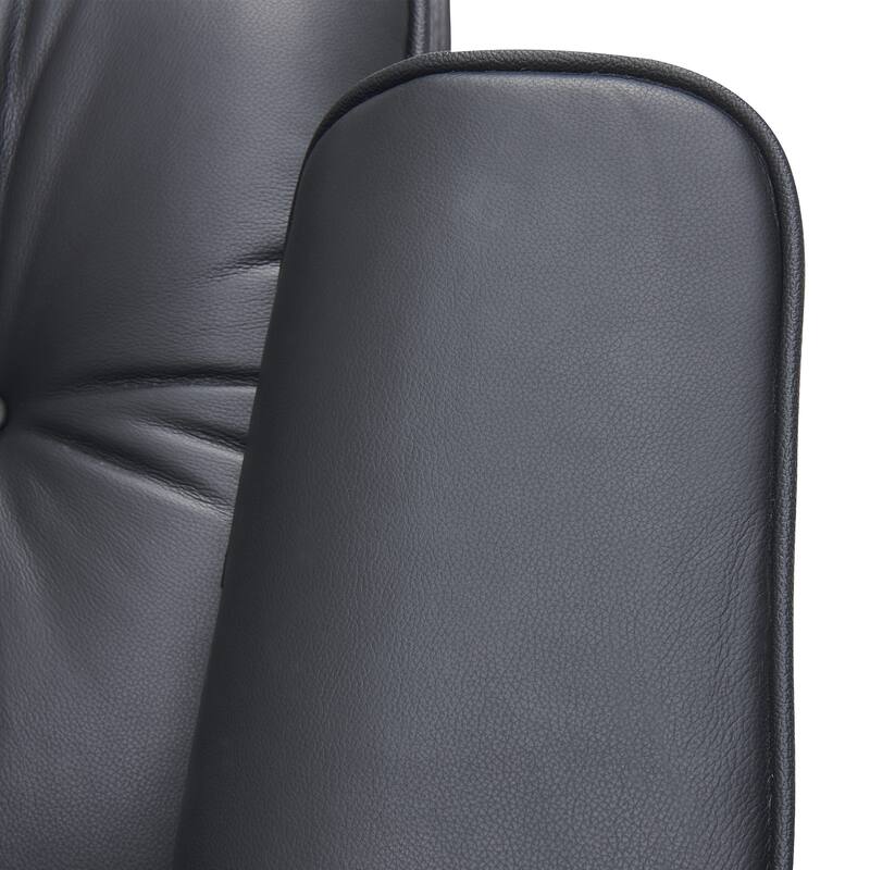 Mid-century Modern Lounger Real Leather Arm Chair and Ottoman Set