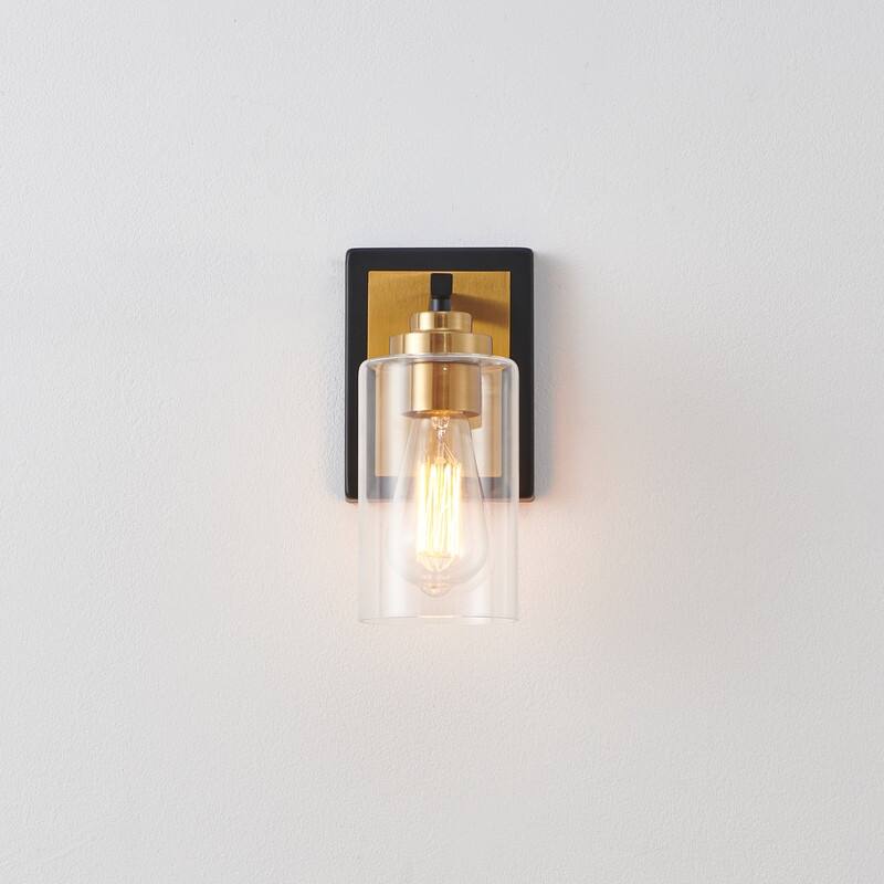 KAWOTI 9.5 Inch 1-Light Wall Sconce with Clear Glass Shade