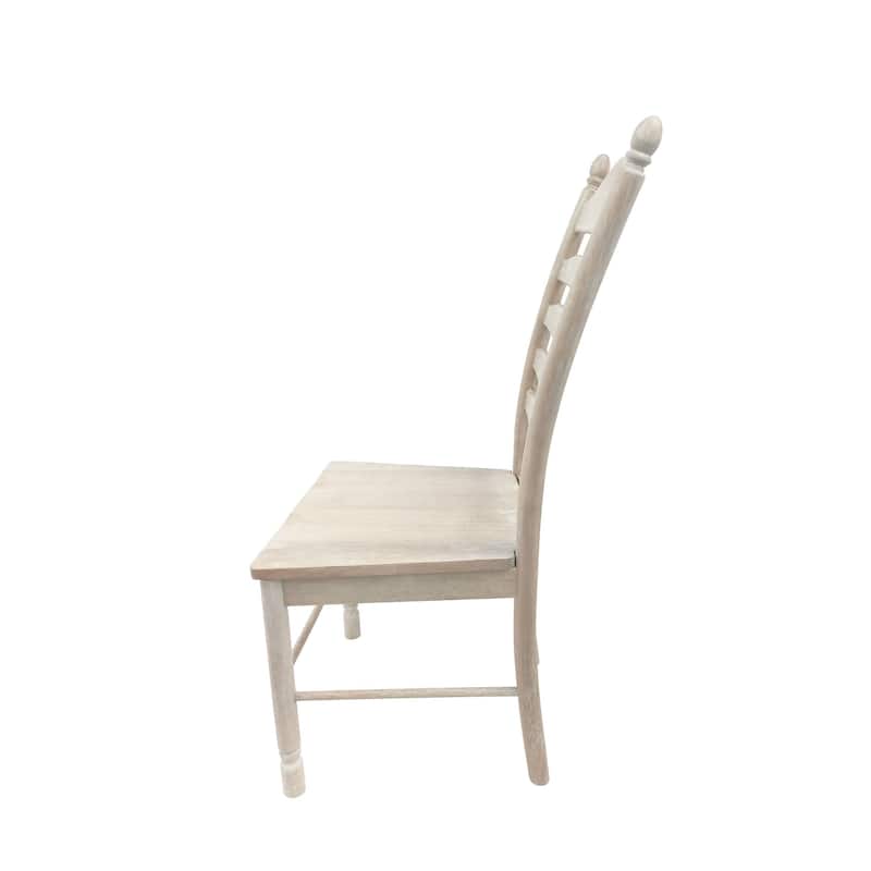 Ladder Back Solid Dining Chair - 42" - Driftwood Brown