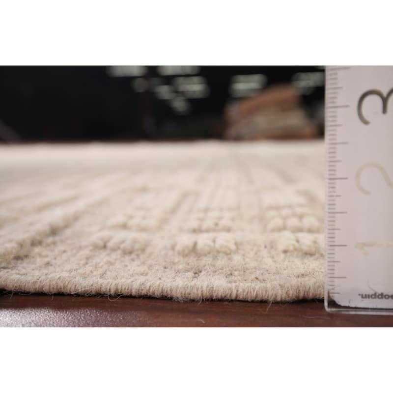 Earth Tone Moroccan Area Rug Handmade Oriental Wool Carpet - 7'11" x 10'4"