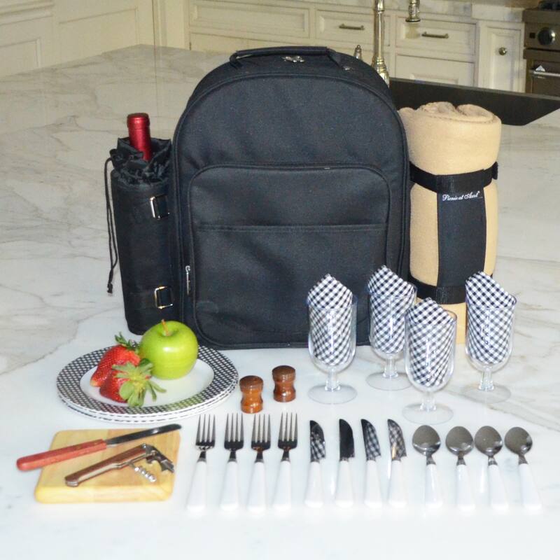 Picnic at Ascot Four Person Equipped Picnic Backpack with Blanket