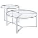preview thumbnail 14 of 20, Delia 2-Piece Round Glass Top Nesting Coffee Table Chrome