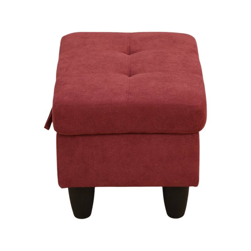 KISRAIS 28.5" Wide Upholstered Storage Ottoman