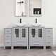 preview thumbnail 143 of 146, 72" Bathroom Vanity Set Glass Ceramic Vessel Sink Side Cabinet Combo Grey - Ceramic boat sink