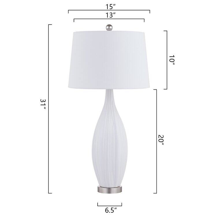 31" Standard White Porcelain Table Lamp Set (Set Of 2) (Set of 2)