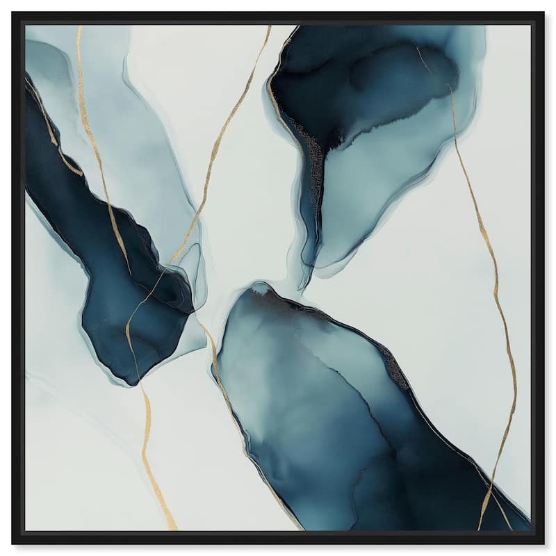 Cerulean Flow II Canvas by Art Remedy - 12" x 12" - Black