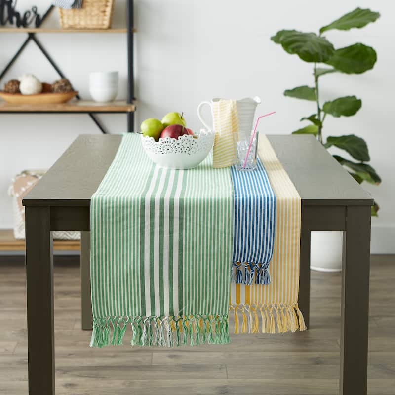 DII Grass Green Stripes Table Runner