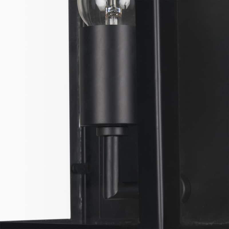 Cairn Matte Black Metal w/ Glass 1-Light Wall Sconce - 7.9L x 5.1W x 10.6H