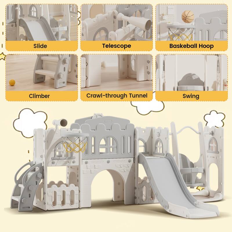 Toddler Kids Slide Swing Outdoor and Indoor Play set
