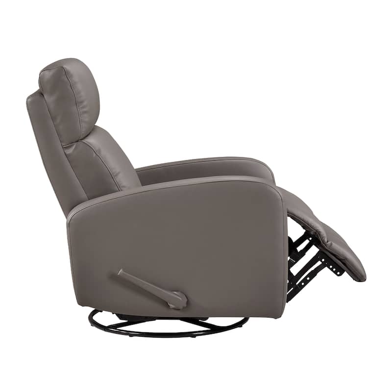 Creek 31.5" Leather Manual Swivel Glider Recliner - 360-Degree Swivel