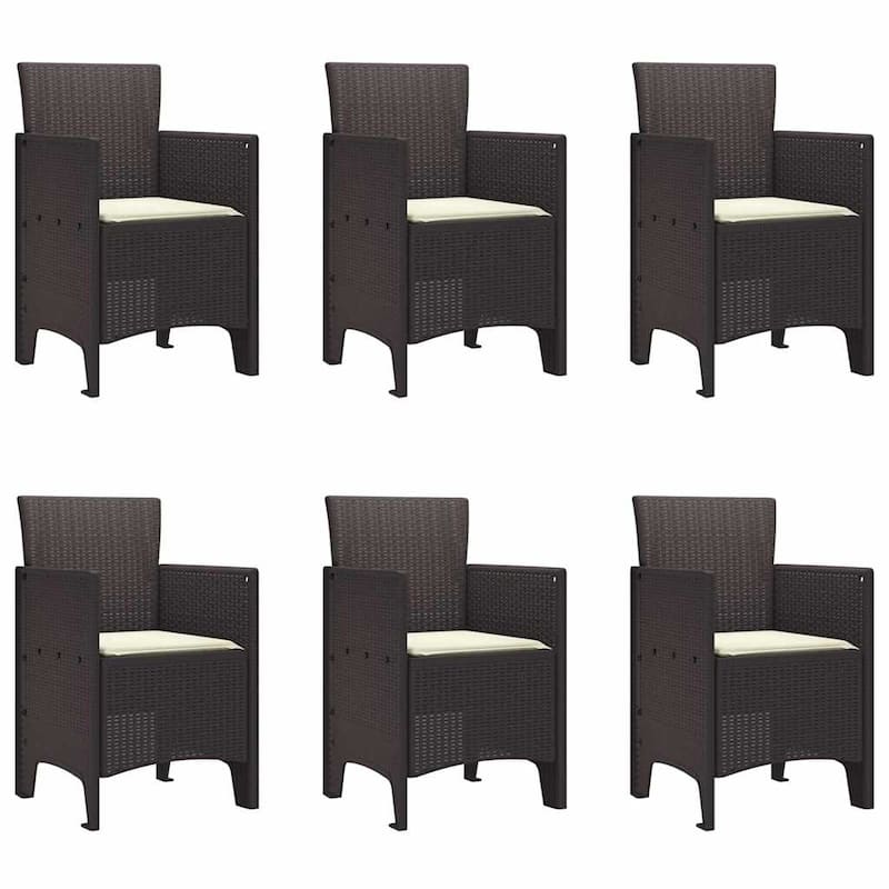 vidaXL Garden Dining Set 7/9 pcs Anthracite/Brown Polt rattan - 200 x 100 x 73 cm
