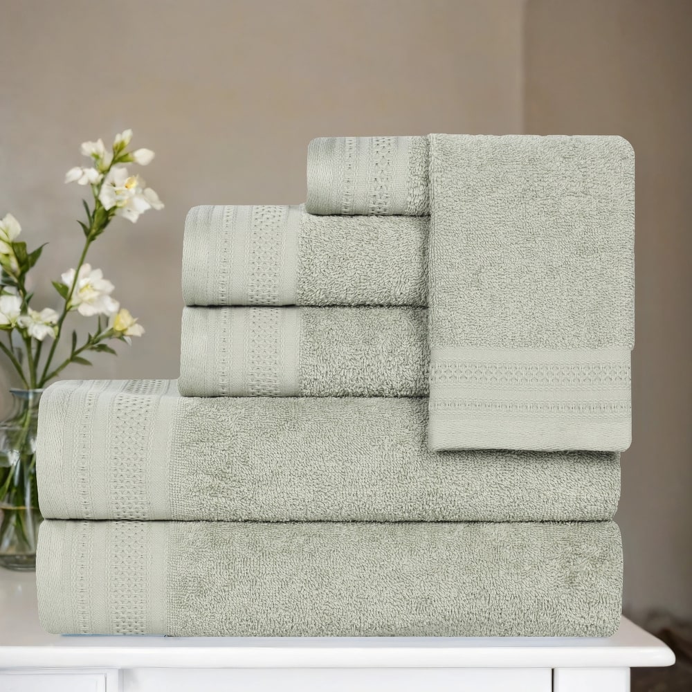 Blue Nile Mills 100% Cotton Honeycomb Waffle 6-Piece Towel Set