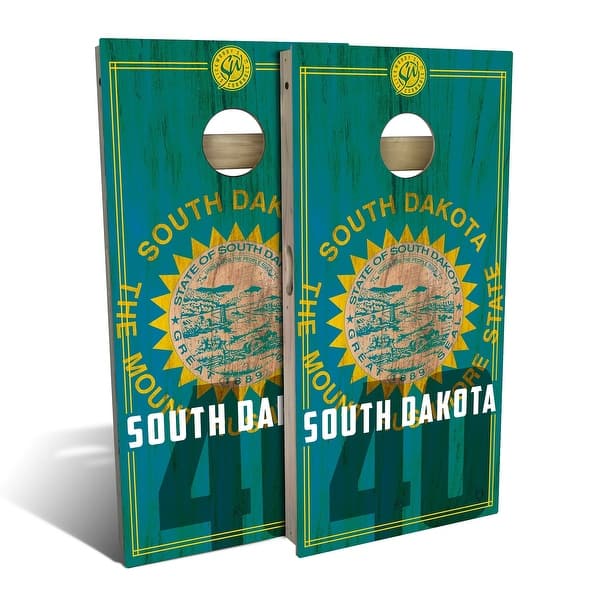 slide 2 of 9, South Dakota State Flag 2.0 Outdoor Cornhole Board Set