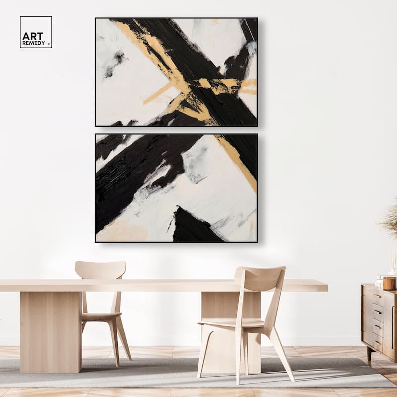 Weight of Black III Canvas Set of 2 by Art Remedy