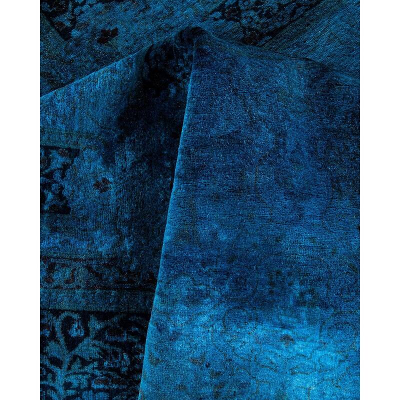 Fine Vibrance, One-of-a-Kind Hand-Knotted Area Rug - Blue, 6' 2" x 10' 5" - 6' 2" x 10' 5"
