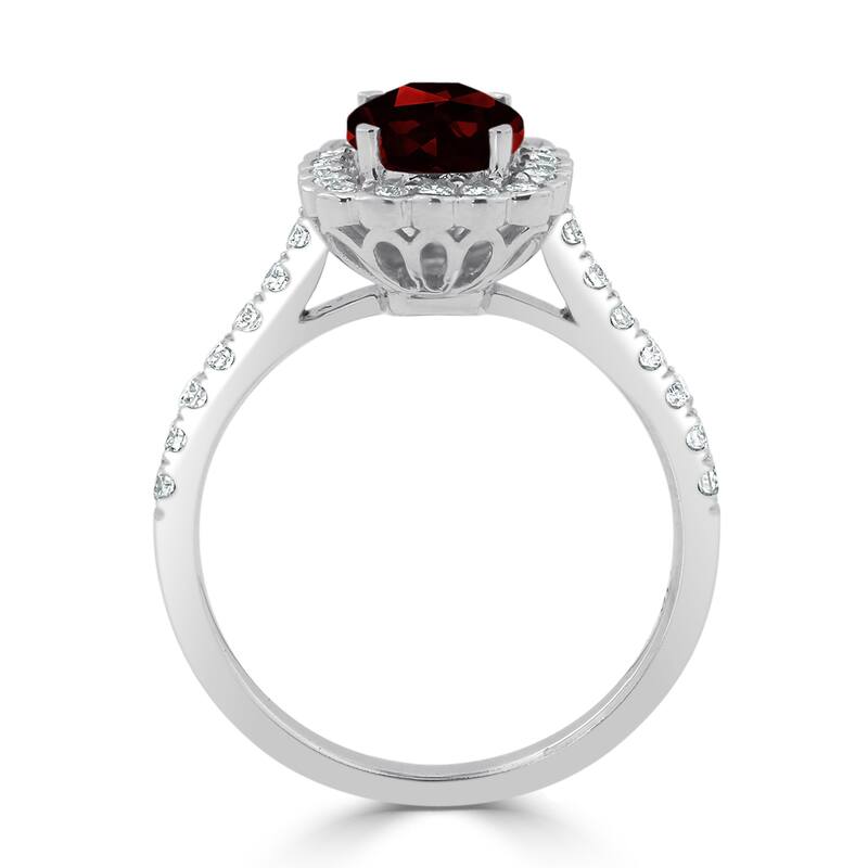 Auriya Vintage 1 1/3ct Cushion-cut Garnet Halo Diamond Engagement Ring 1/2ctw 14k Gold