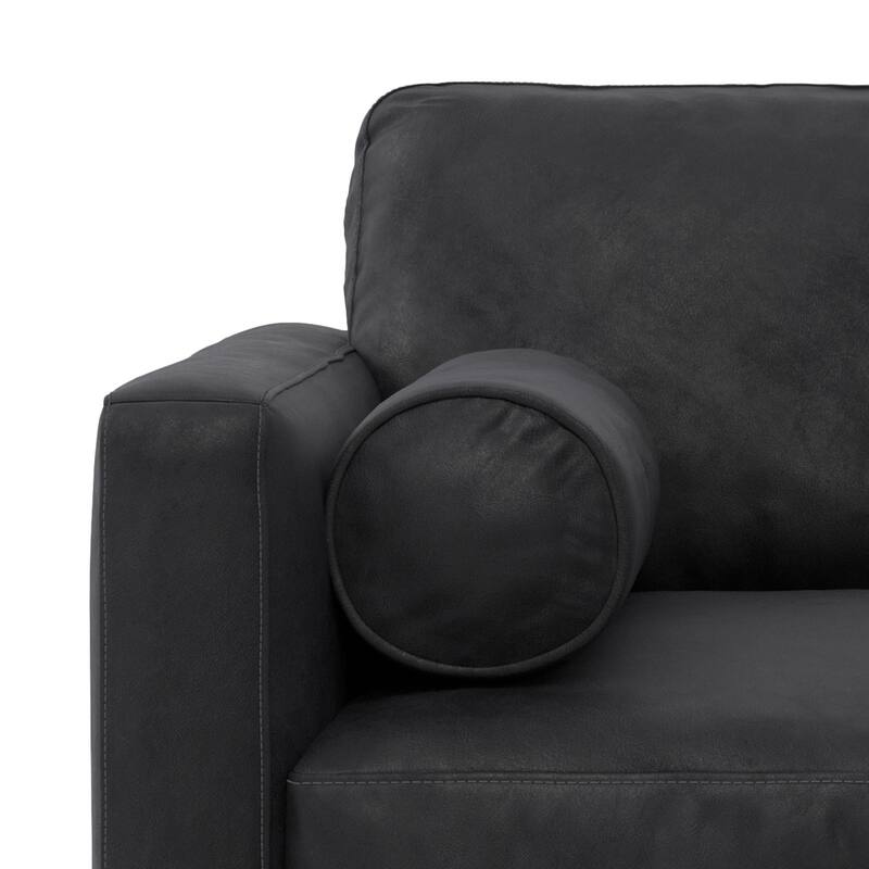 WYNDENHALL Brixley 43 inch Wide Mid-Century Modern Accent Chair in Top Grain Genuine Leather - 42.9" W x 38.25" D x 34" H