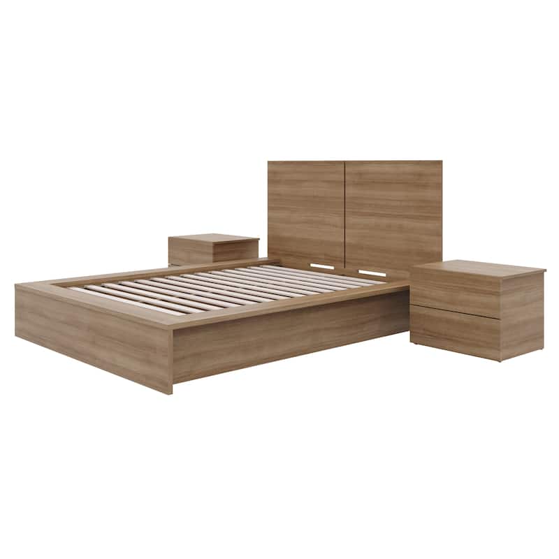 James 4-Piece Bedroom Set with Bed, Headboard, and 2 Nightstands