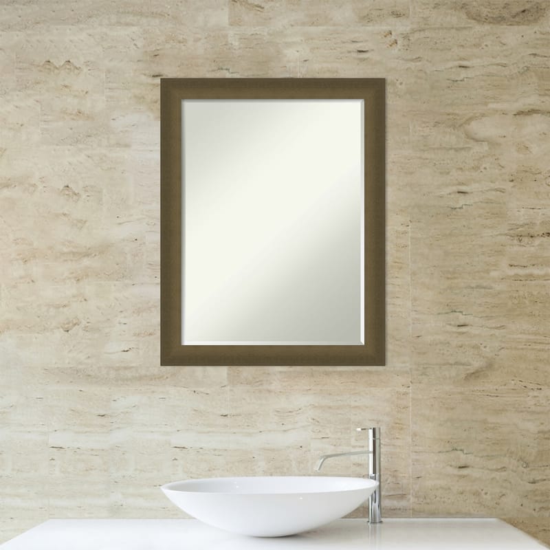 Blaine Narrow Half-Inch-Bevel Framed Bathroom Vanity Wall Mirror - Glass Size 18x24