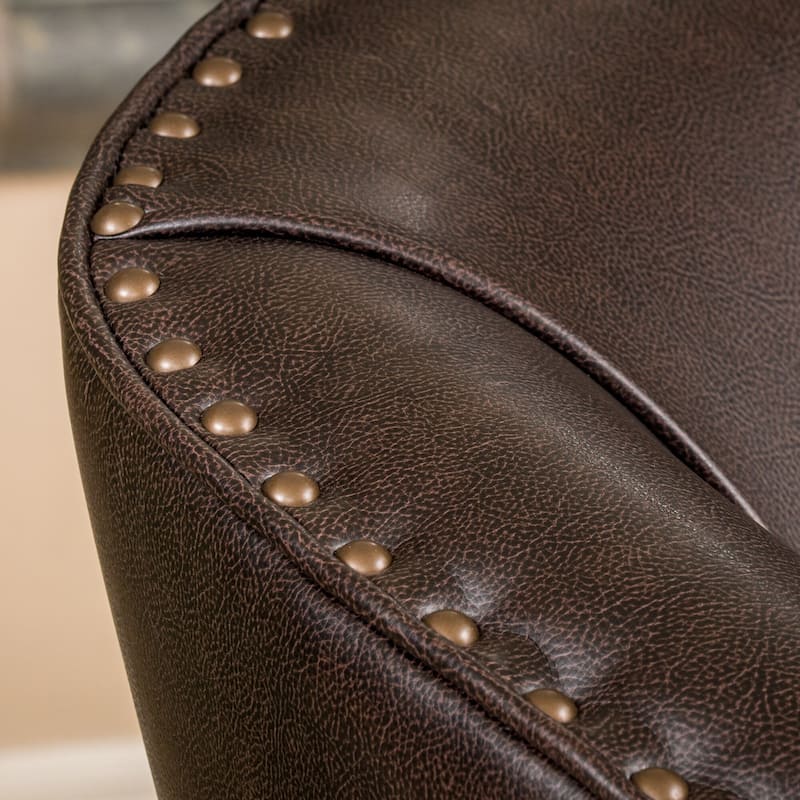 Austin Brown Bonded Leather Club Chair by Christopher Knight Home