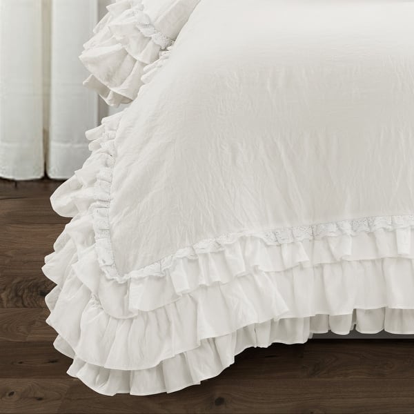 Silver Orchid Gerard Shabby Chic Ruffle Lace Comforter Set