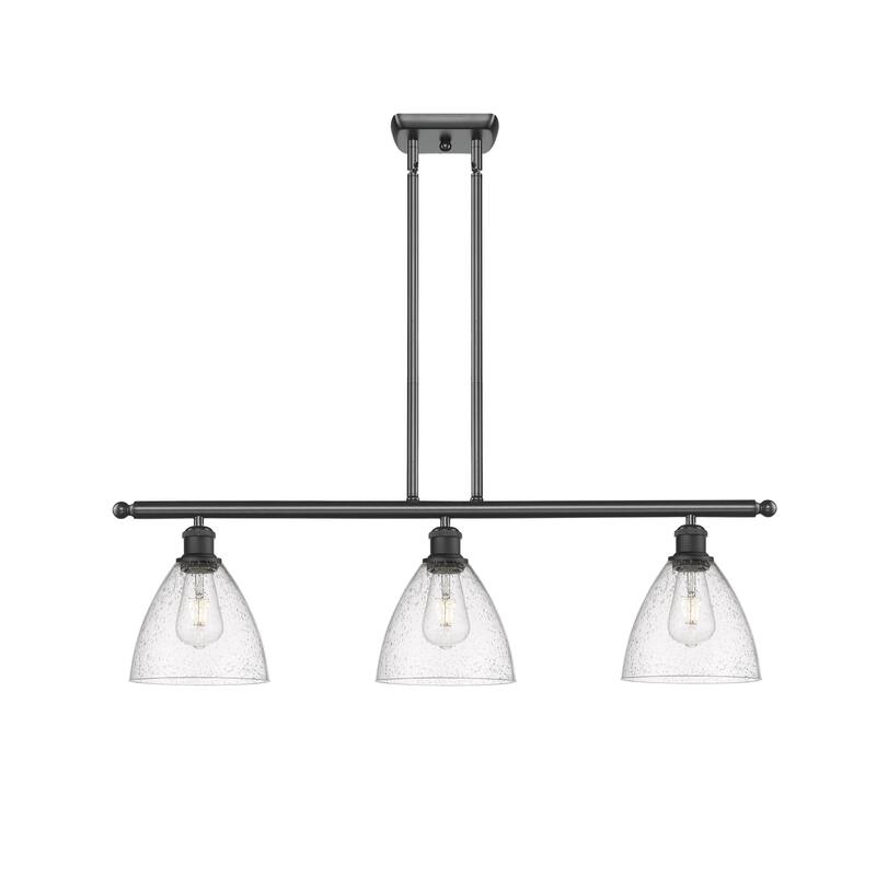 Innovations Lighting 516-3I-11-36 Bristol Linear Bristol Glass 3 Light - Matte Black / Seedy