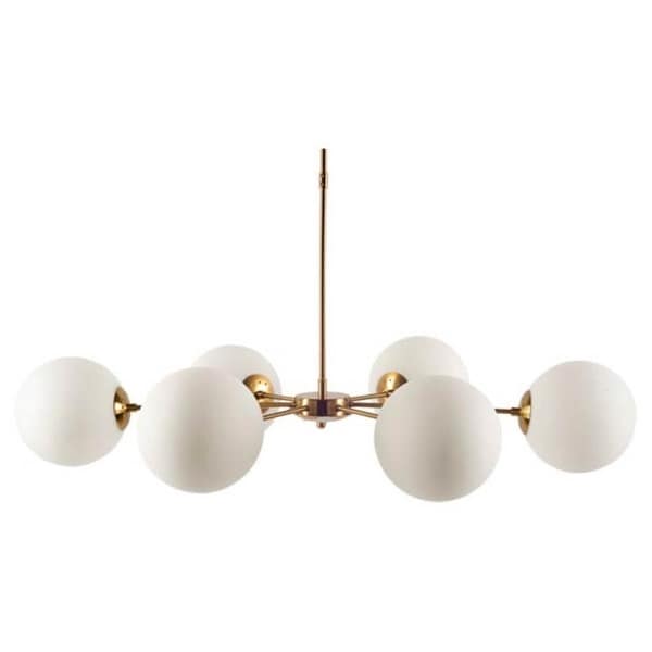 Gold multi arm ceiling light outlet