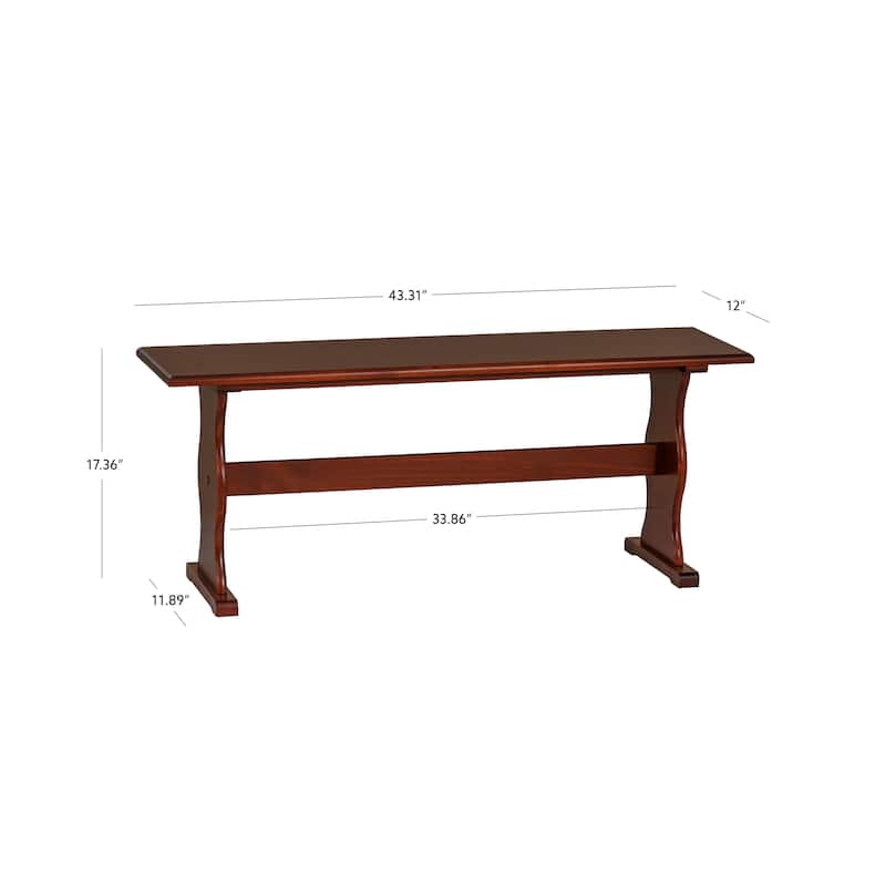 Linon Riki Dining Bench Walnut