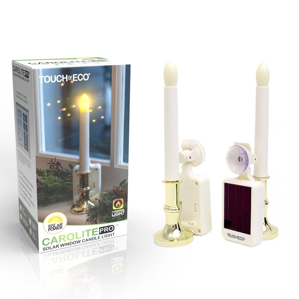 Solar Powered LED Flameless Christmas Holiday Window Candle With Suction Cup