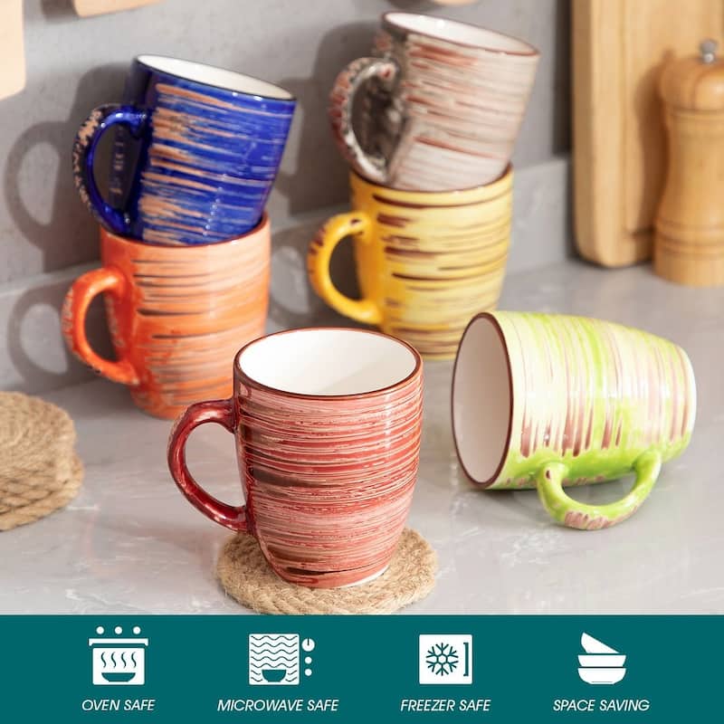 vancasso Albero 6-piece 13 Oz. Stoneware Coffee Mug