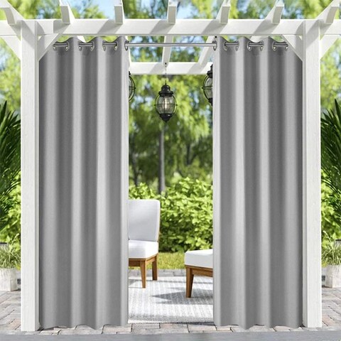 Pro Space Patio Outdoor Thick Waterproof Fabric Heavy Duty Indoor Panel , Grey - 50X108
