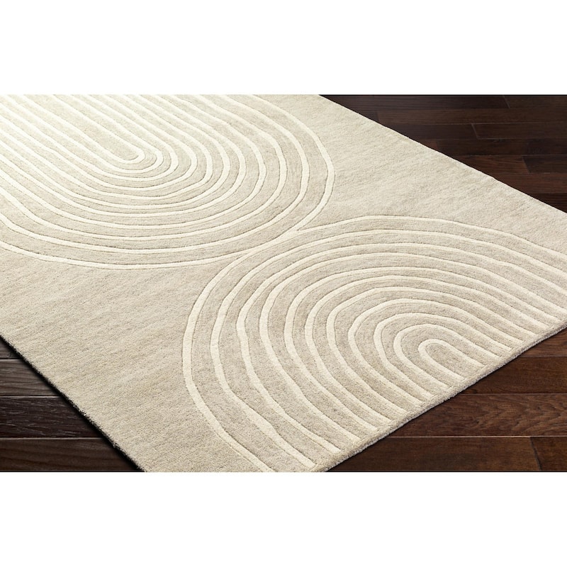 Banastre Handmade Arched Stripes Wool Area Rug