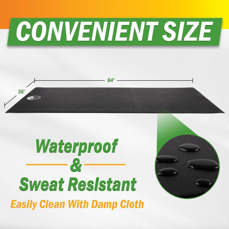 Wakeman Treadmill Mat - Home Gym Equipment Pad - Exercise Mat for Bike, Walking Pad on Hardwood or Carpet - Workout Mat