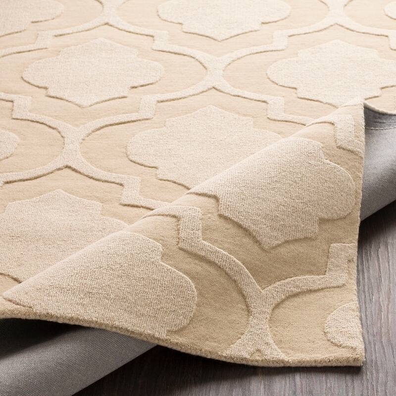 Hand-Woven Ali Tone-on-Tone Moroccan Trellis Wool Rug (8' x 10')