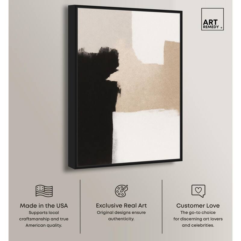 Beige and Black I Canvas by Art Remedy